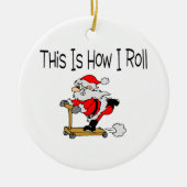 Skateboard Santa Keramik Ornament (Vorne)