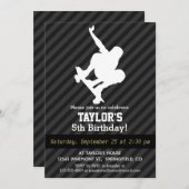 Skateboard; Schwarz und Dunkelgrau Streifen Einladung (Vorne/Hinten)