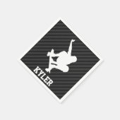 Skateboard; Schwarz und Dunkelgrau Streifen Serviette (Ecke)