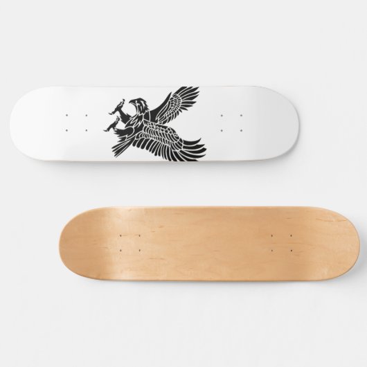 Skateboard - Schwarz-Weiß-Adler (Horizontal)