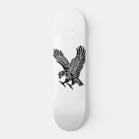 Skateboard - Schwarz-Weiß-Adler (Vorderseite)