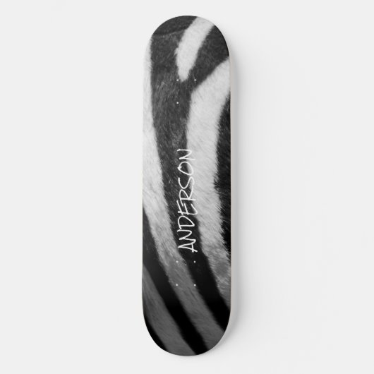 Skateboard Schwarz-Weiß-Zebra (Vorderseite)