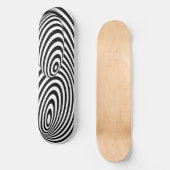Skateboard Schwarz-weiße 3D-Linie Illusion (Vorderseite)