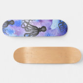 Skateboard - Schwarzer und weißer Oktopus (Horizontal)