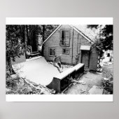 Skateboard, Schwarzweißdruck Poster (Vorne)