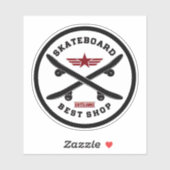 Skateboard Shop 4" Kiss Cut Vinyl Sticker (Blatt)