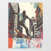 Skateboard Shop Wall Art Riding A Rail Fensteraufkleber (Blatt)
