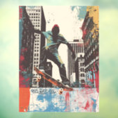 Skateboard Shop Wall Art Riding A Rail Fensteraufkleber (Blatt 3)