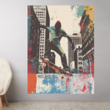 Skateboard Shop Wandkunst Reiten Auf Einer Schiene