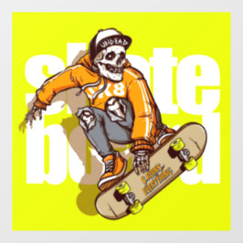 Skateboard-Shop-Werbung Schädel-Skater-Logo anpass Fensteraufkleber
