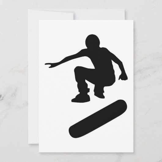 Skateboard-Silhouette Einladung (Vorderseite)