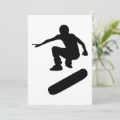 Skateboard-Silhouette Einladung (Stehend Vorderseite)