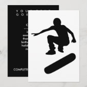 Skateboard-Silhouette Einladung (Vorne/Hinten)