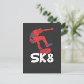 Skateboard Sk8 Skater Geschenk Postkarte (Stehend Vorderseite)