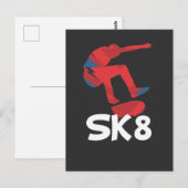 Skateboard Sk8 Skater Geschenk Postkarte (Vorne/Hinten)