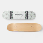 Skateboard Skateboard Blaue Blume Muster (Horizontal)