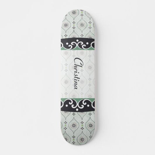 Skateboard Skateboard Blaue Blume Muster (Vorne)