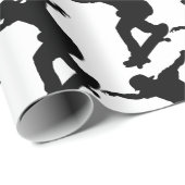 Skateboard Skateboard Skater Spaß Silhouette Geschenkpapier (Rolleneckpunkt)