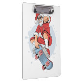 Skateboard Skateboard Snowman Klemmbrett (Rechts)