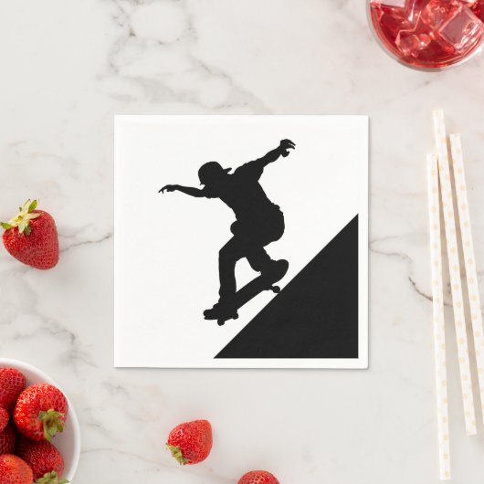 Skateboard Skateboard Spaß Silhouette Serviette (Beispiel)