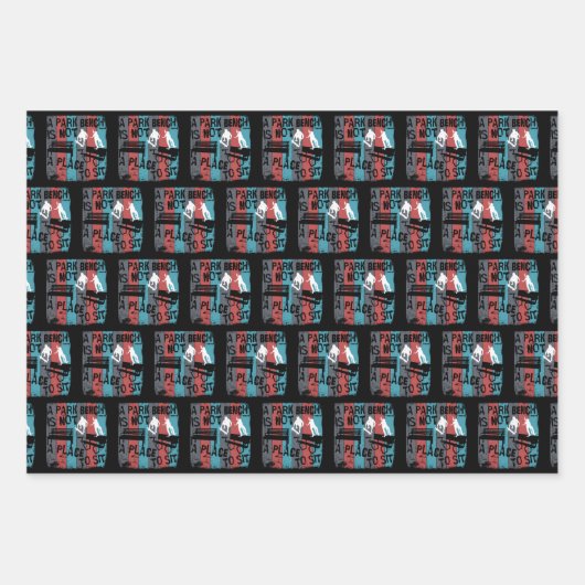 Skateboard - Skateboarder Funny Park Benz Geschenkpapier Set (Vorderseite)