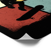 Skateboard Skateboarder Retro Skater Vintag 80er Poster (Ecke)