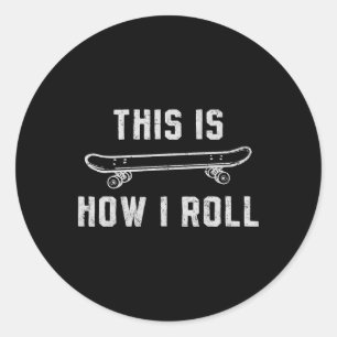 Skateboard Skateboarding-Geschenk für Skateboarder Runder Aufkleber