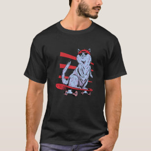 Skateboard Skateboarding Katze T-Shirt