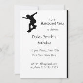 Skateboard Skaten Park Party laden Einladung (Rückseite)