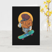 Skateboard Skaten Skater Funny Fly Karte (Gelbe Blume)