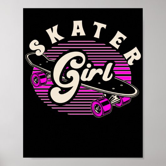 Skateboard Skater Girl Skateboard Poster (Vorne)