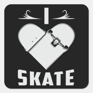 Skateboard Skater Kickflip Skaten Skate Geschenkid Quadratischer Aufkleber