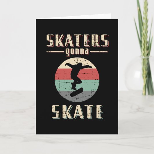Skateboard Skater Skaten Retro Skateboard Geschenk Karte (Vorderseite)