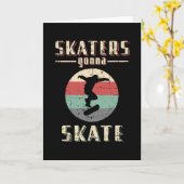 Skateboard Skater Skaten Retro Skateboard Geschenk Karte (Gelbe Blume)