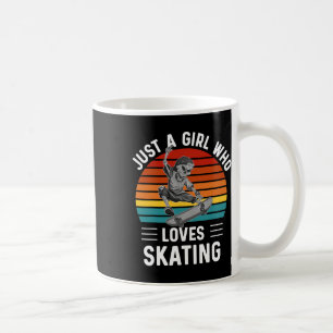 Skateboard-Skelett-Mädchen Skateboardfahren Vintag Kaffeetasse