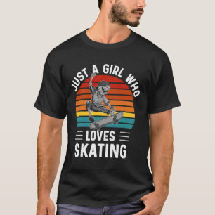 Skateboard Skelett Mädchen Skateboarding Vintage M T-Shirt