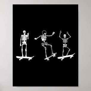 Skateboard Skelett Skate Fan Skateboarding Skater Poster