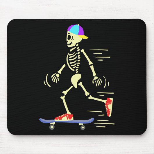 Skateboard Skelett Skateboarding Mousepad (Vorne)