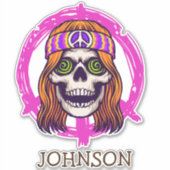 Skateboard SKULL HIPPY Aufkleber (Vorderseite)