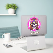 Skateboard SKULL HIPPY Aufkleber (Laptop auf Schreibtisch)