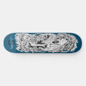 Skateboard Skull Monogram Skeleton Blue Anchor (Horizontal)