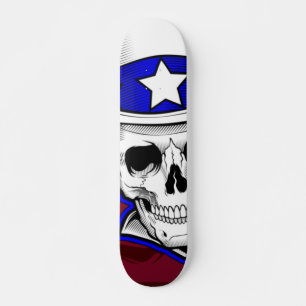 Skateboard - Skull Tattoo mit Hut