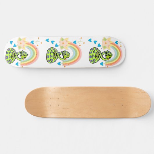 Skateboard Snake Rainbow Floral (Horizontal)