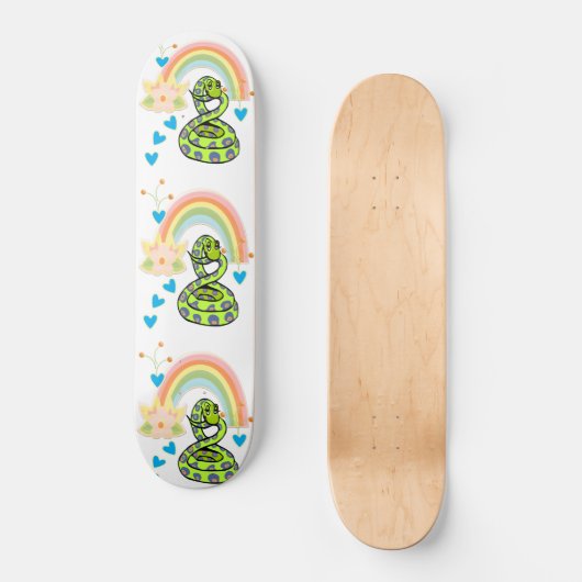 Skateboard Snake Rainbow Floral (Vorderseite)