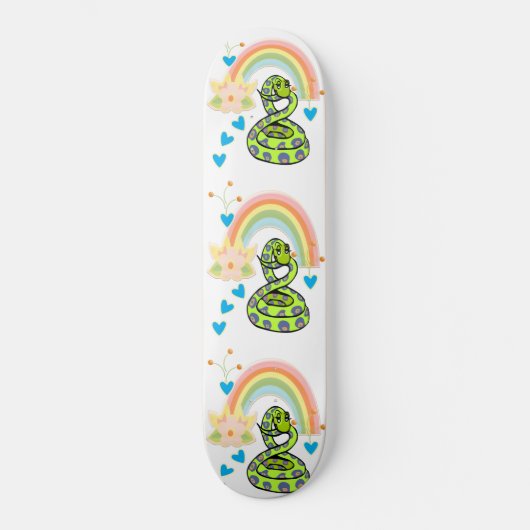 Skateboard Snake Rainbow Floral (Vorderseite)