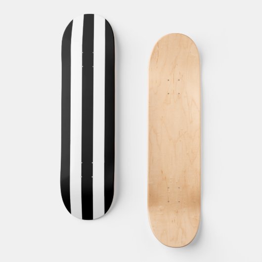 Skateboard Solid Black & White Strip (Vorderseite)