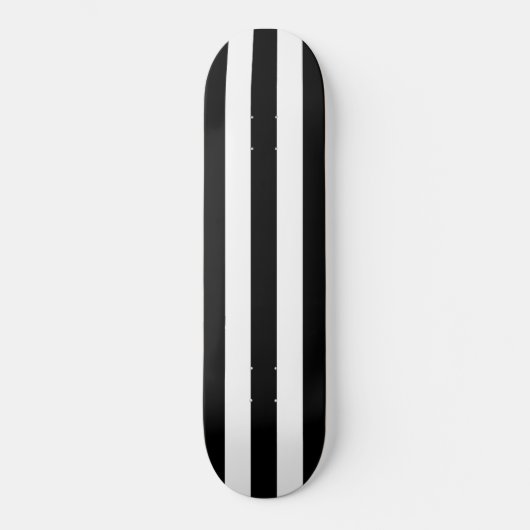 Skateboard Solid Black & White Strip (Vorderseite)