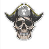 Skateboard Spaß Piratenflagge Skull Aufkleber (Vorderseite)