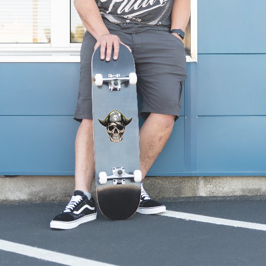 Skateboard Spaß Piratenflagge Skull Aufkleber (Skater)