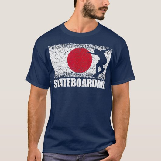 Skateboard Sport Japan Flag Japanese T-Shirt (Vorderseite)